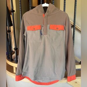Women’s Patagonia - Brown and Orange Pullover Hoodie Fleece